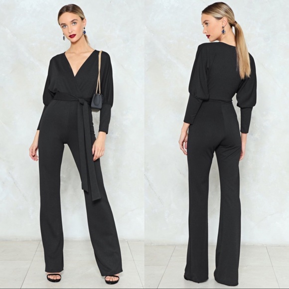 Nasty Gal Pants - Nasty gal black belted jumpsuit